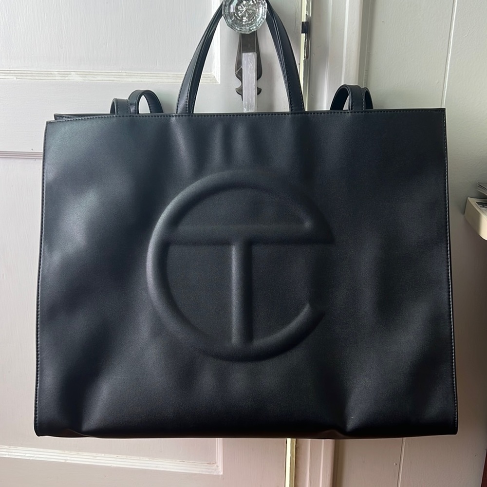Large black Telfar Shopping Bag